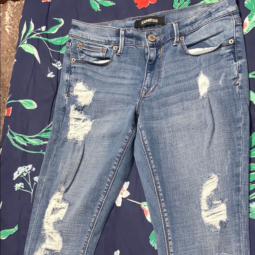 Express Raw Hem Jeans